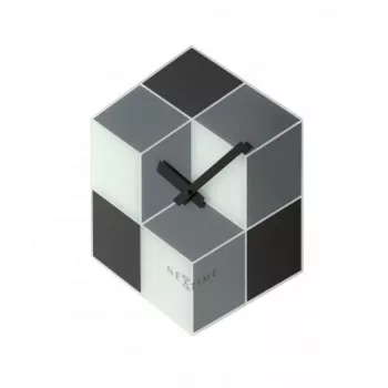 NeXtime klok 8171 Cubic, 43.5x37 cm, pie sienas stiprināms, Melns/ Balts/ Pelēks