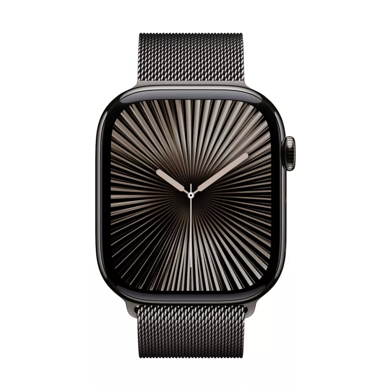 Watch Series 10 GPS + Cellular 46 mm Slate Titanium Case ar Slate Milanese Cilpu - S/M