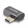 DELOCK USB adapteris 40 Gbps USB Type-C PD 3.0 100 W vīrišķais uz sievišķo leņķveida pa kreisi/pa labi 8K 60 Hz metāls