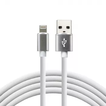 everActive kabelis USB Lightning 1m - Balts, silikons, ātrā uzlāde, 2,4A - CBS-1IW