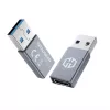 Kabeļa savienotāja pārveidotājs GRAUGEAR G-AD-CTA-10G USB-A uz USB-C sudraba krāsā