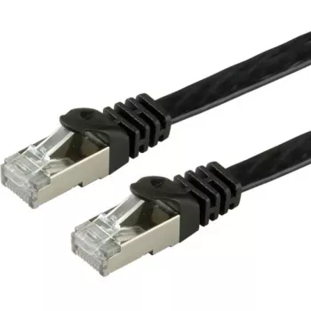 VALUE - komutācijas kabelis - RJ-45 (V) uz RJ-45 (V) - 3 m - FTP - CAT 6a - Bez halogēna, formēts, vīts, plakans - Melns (21.99.0833)