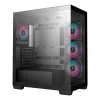 Datora korpuss DeepCool CG580 4F Midi Tower — ATX/ITX/MicroATX, rūdīts stikls, 3 × 120 mm + 1 × 120 mm ventilatori, 2 × 3,5 collu un 2 × 2,5 collu nodalījumi, USB-A × 2 USB-C × 1, melns