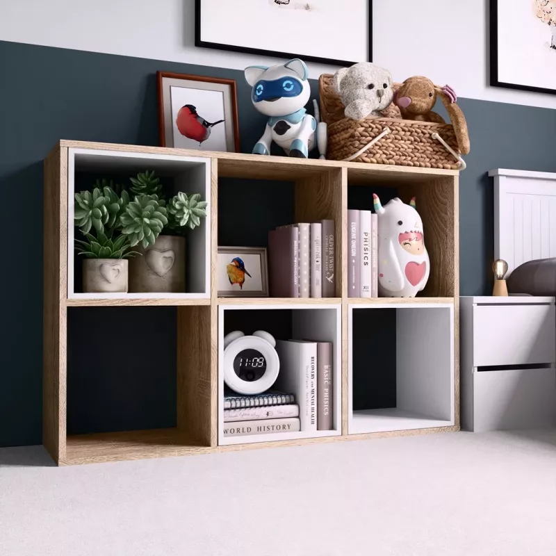 Topeshop MALAX 2X3 SONOMA dzīvojamās istabas grāmatu skapis