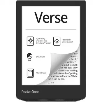 PocketBook Verse - 15,2 cm (6 inch) - E Ink Carta - 758 x 1024 pikseļi - ACSM - DOCX - AZW - DjVu - PRC - AZW3 - EPUB - MOBI - RTF - EPUB DRM - FB2 - PDF - CBR - FB2.ZIP - PDF DRM - TXT
