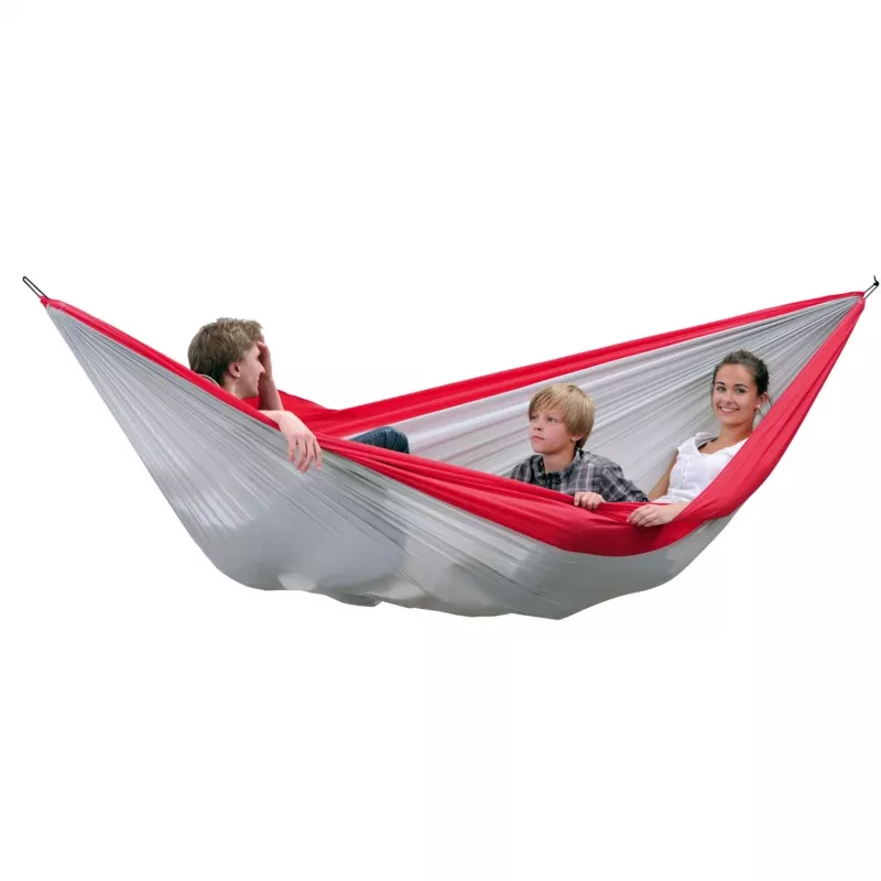 Amazonas Silk Traveller XXL AZ-1030190 kempinga šūpuļtīkls, pelēks/sarkans