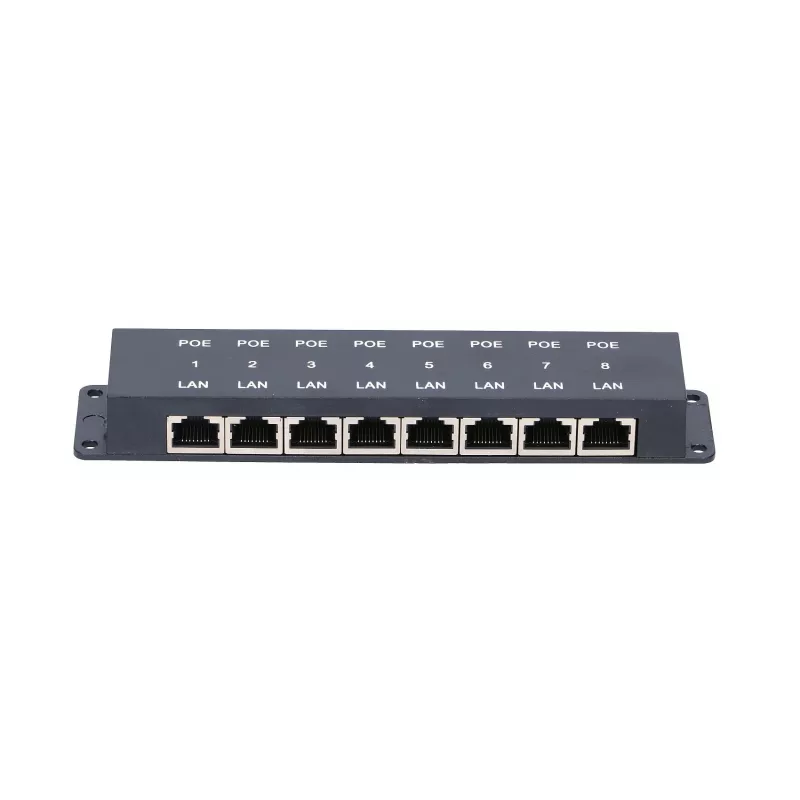 Extralink 8-portu PoE inžektors, 8x 100Mb/s RJ45