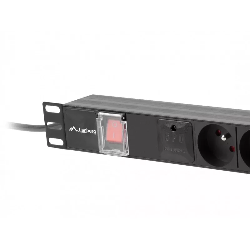 Lanberg PDU-05E-0200-IEC-BK strāvas sadales bloks (PDU) 5 maiņstrāvas rozetes 1U Melns