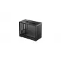 Datora korpuss DeepCool CH160 PLUS Small Form Factor SFF ATX/mATX, rūdīts stikls, USB-C, melns
