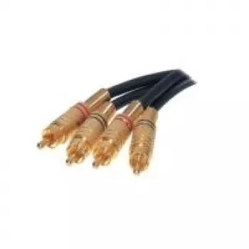 shiverpeaks BASIC-S 2x RCA - 2x RCA 10m - 2 x RCA - Vīrišķais - 2 x RCA - Vīrišķais - Zelts - Melns - Zelts (BS40230)