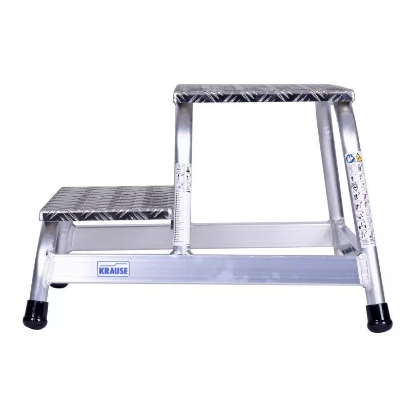 Pakāpienu ķeblītis Krause 805027, alumīnija, 2 pakāpieni, maksimālā slodze 150 kg, garums 680 mm, augstums 41 cm