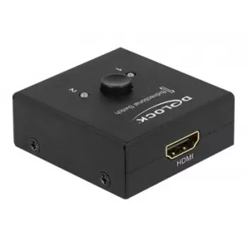 DeLock HDMI 2 - 1 divvirzienu 4K 60 Hz kompakts - Mazumtirdzniecības iepakojums - Video/Audio pārslēdzējs - 2 x HDMI - Galddatoram (64072)