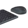 Daudzaparatūras tastatūras un peles komplekts melns pelēks