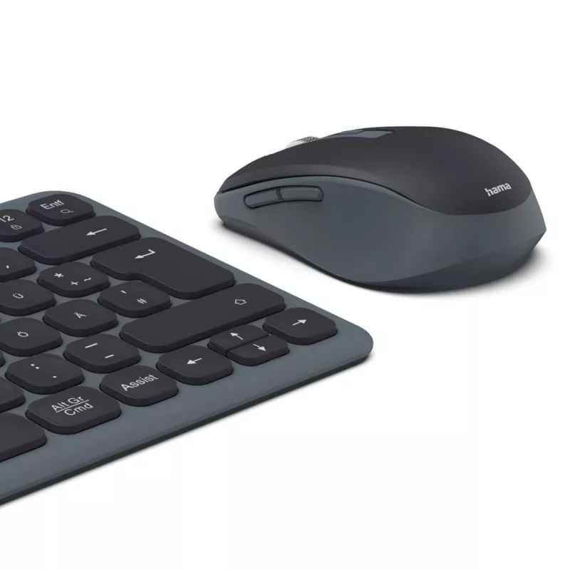 Daudzaparatūras tastatūras un peles komplekts melns pelēks