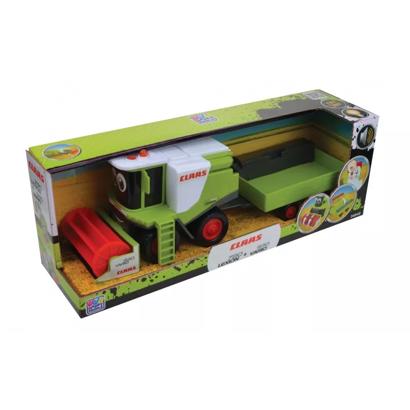 Toy combine harvester MALIK Happy People 34542 ar noņemamu piekabi