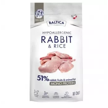 BALTICA Nutraceutic Hypoallergenic M Rabbit with rice - sausā suņu barība - 3 kg