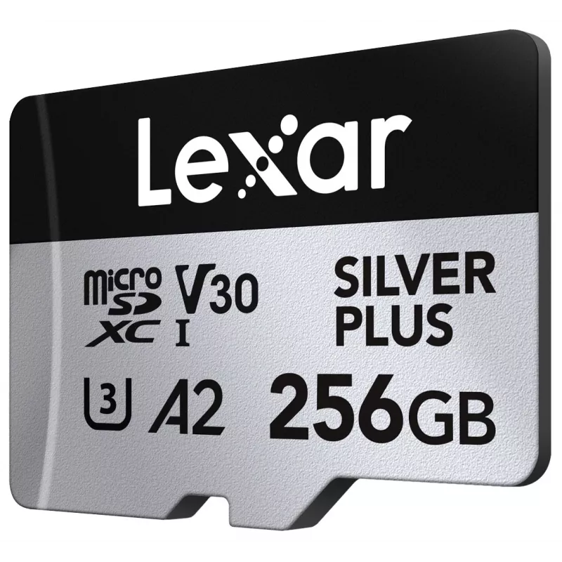 Atmiņas karte microSD 256GB C10 A2 U3 V30 205/150MB/s Silver Plus