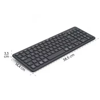 Bezvadu daudzaparatūras tastatūra WK-300 melna