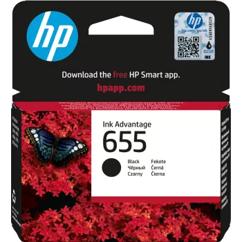 HP 655 Melns Oriģināls Ink Advantage kasetne, melna, 1 gab., 550 lpp.