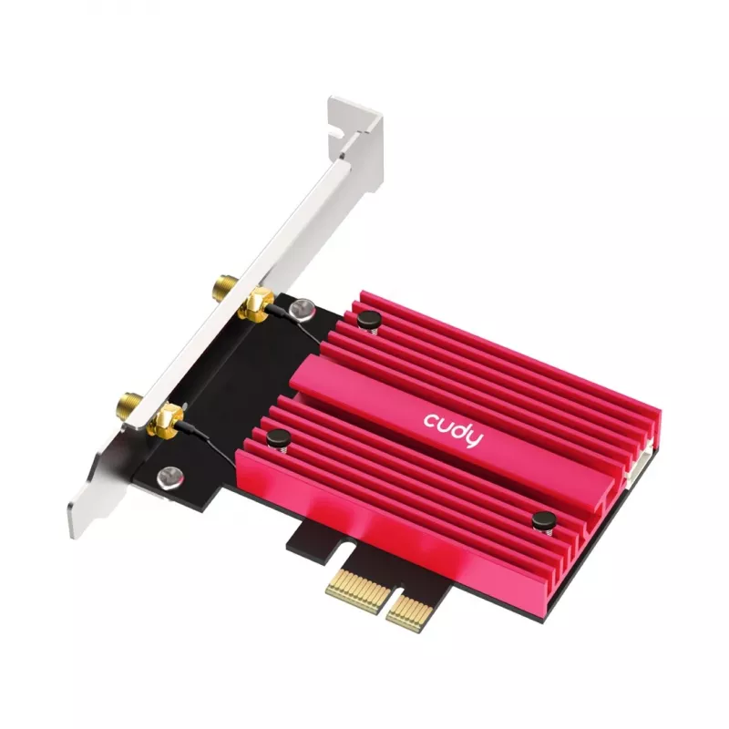 Iekšējā WLAN Bluetooth tīkla karte Cudy WE9300S PCIe, Wi‑Fi 7 (802.11be) Tri‑band 2.4/5/6 GHz, 5765 Mbit/s, Bluetooth 5.4, ārējā 2x2 antena