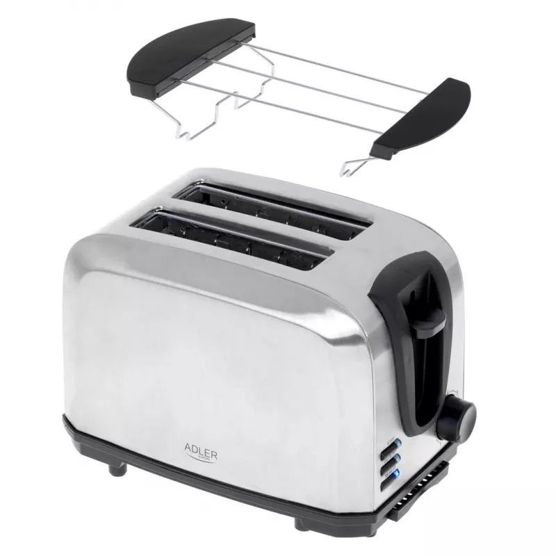 Tosteris Adler AD 3222 2 šķēles 1000 W Sudraba