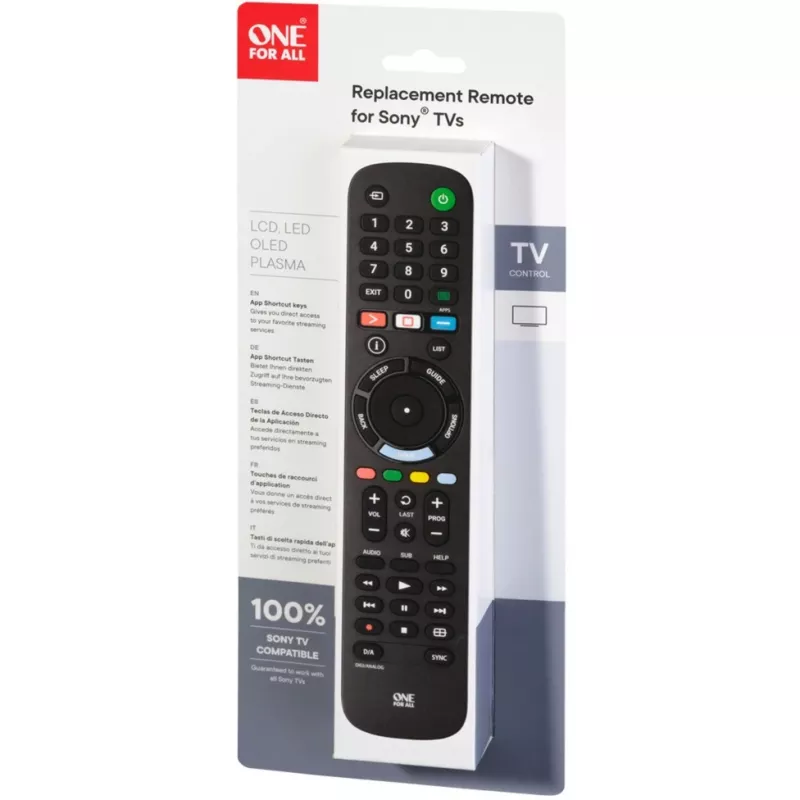 One for All TV Replacement Remotes Sony TV Replacement Remote
