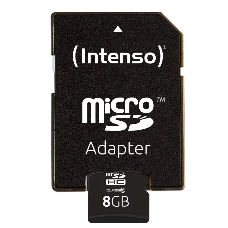 ATMIŅA MICRO SDHC 8GB C10/W/ADAPTER 3413460 INTENSO