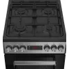 Brīvi stāvoša plīts BEKO FSM52332DXDT 5 degļu gāzes plīts virsma 60 cm, elektriskā cepeškrāsns 60 L, energoefektivitātes klase A