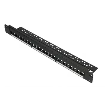 Patchpanel Extralink 24-port U/UTP (UTP) modular, 1U, Melns, 482.6 mm width