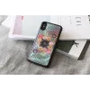 Viedtālruņa vāciņš iKins iPhone XS / XS S — Flower Garden dizains, melns