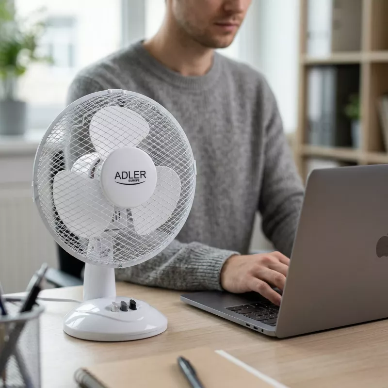 Adler | AD 7302 | Galda ventilators | Balts | Diametrs 23 cm | Ātrumu skaits 2 | Svārstīšanās | 60 W | Nē