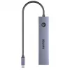 USB-C centrmezgls Unitek H1124AGY01 ar 100W PD, HDMI 2.0, 2x USB‑A, 2x USB‑C, SD/microSD lasītāju — alumīnija