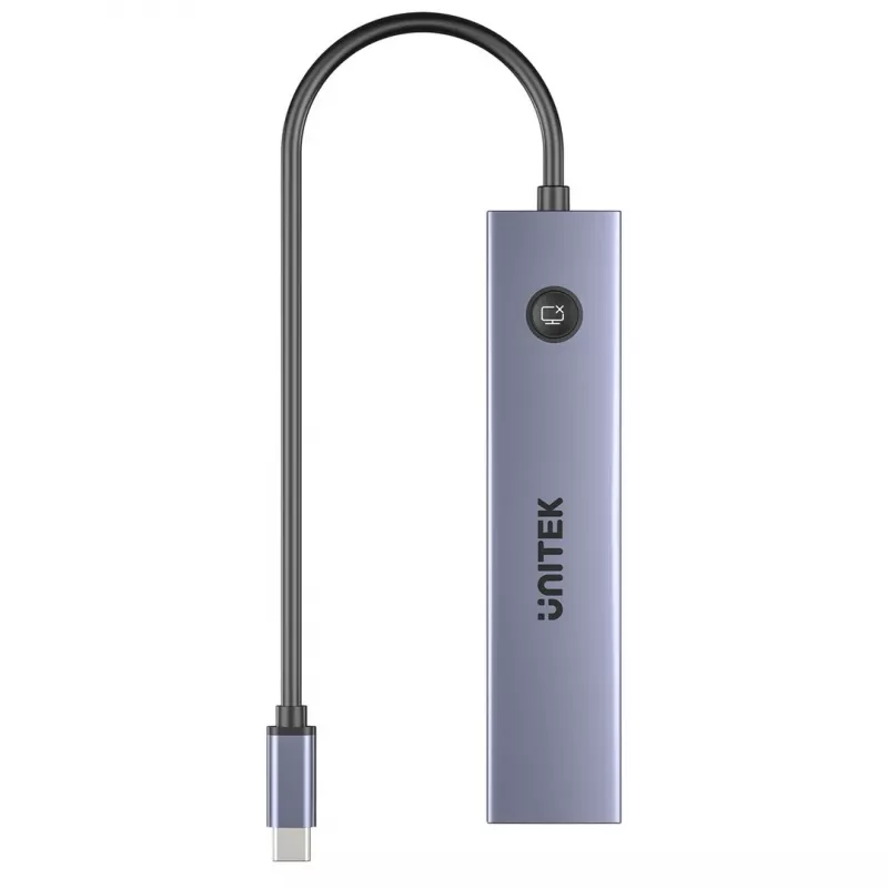 USB-C centrmezgls Unitek H1124AGY01 ar 100W PD, HDMI 2.0, 2x USB‑A, 2x USB‑C, SD/microSD lasītāju — alumīnija