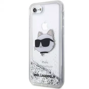 Karl Lagerfeld | Oriģinālais maciņš IPHONE SE 2022/SE 2020/7/8 Karl Lagerfeld Cietais maciņš ar Glitter Choupette galviņu (KLHCI8LNCHCS)