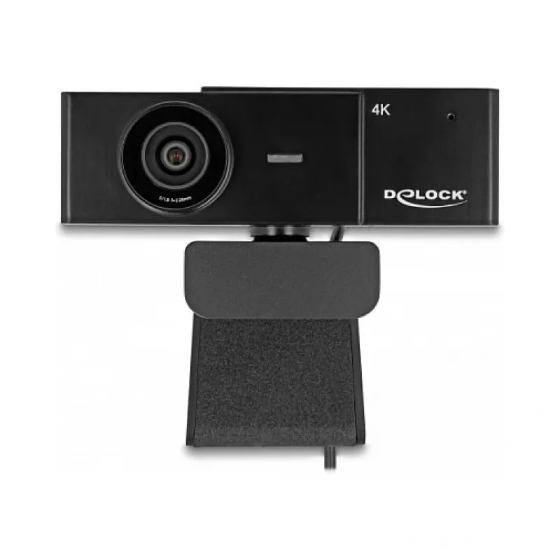 Tīmekļa kamera DeLOCK 96400 8 MP 3840 x 2160 pikseļi USB 2.0 Melna