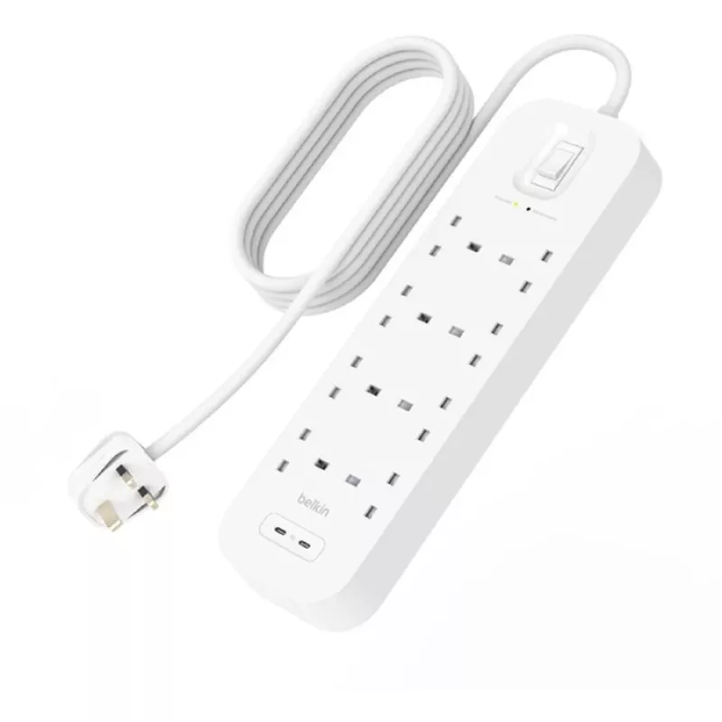 Pārsprieguma aizsargs SurgePlus 8x schuko 2xUSB-C 900J 2m