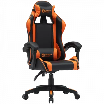 Spēļu krēsls CANYON Core SGCH2 melns/oranžs — ergonomisks dizains, regulējams augstums
