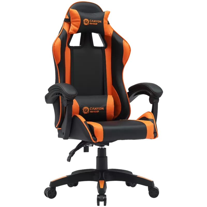 Spēļu krēsls CANYON Core SGCH2 melns/oranžs — ergonomisks dizains, regulējams augstums