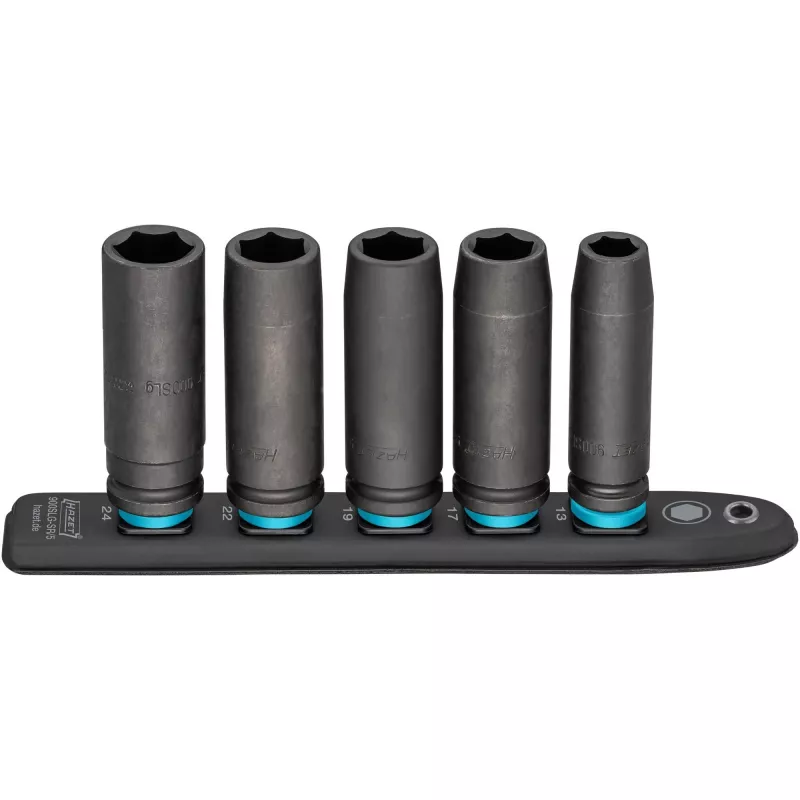 Impact Socket Set Hazet 900Slg-SR/5, hexagon sockets 5 pcs, sizes SW 13–SW 24