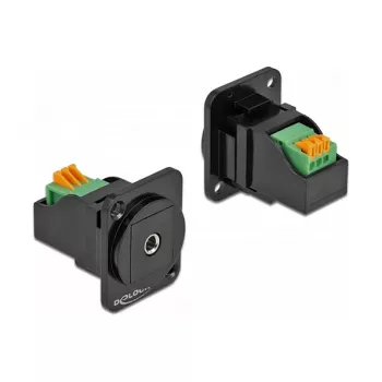 D-Type modulis 3,5 mm 3 kontaktu stereo ligzda (sieviešu) uz spaiļu bloku DeLOCK 86732