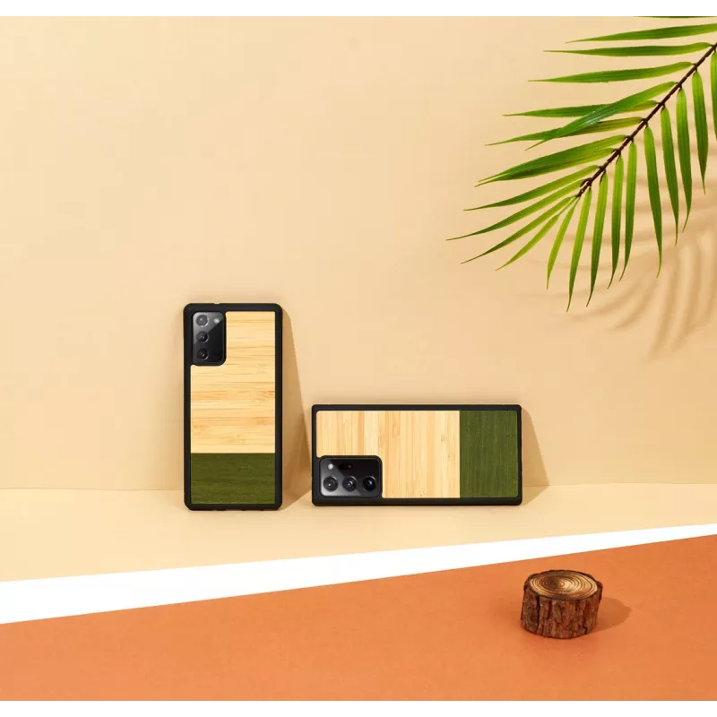 Aizsargājošs tālruņa maciņš Man and Wood Galaxy Note 20 — bambusa meža melns