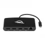 OWC Thunderbolt 3 Mini dokstacija, 5 pieslēgvietas, savieno ar diviem 4K displejiem, Gigabit Ethernet savienotājs, iebūvēts kabelis