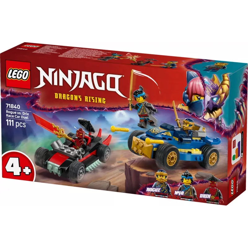 Būvējamie bloki Ninjago 71840 Sacīkšu duelis Rogue pret Drix