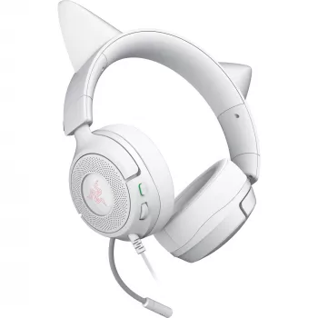 Austiņas Razer Kraken Kitty V3 X — spēļu austiņas ar RGB apgaismojumu, vieglu dizainu, iebūvētu mikrofonu