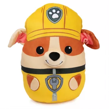 PAW Patrol Rubble Squish Plush, Oficiāla Rotaļlieta no Populārās Multfilmas, Mīksta Pildīta Dzīvnieka Rotaļlieta Bērniem no 1 Gada Vecuma, 12”
