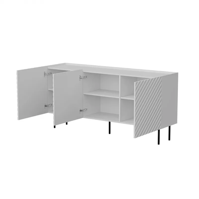 Kumode Cama Meble LUCCA 3D 165x40x80 cm, balta, skaidu plātnes korpuss