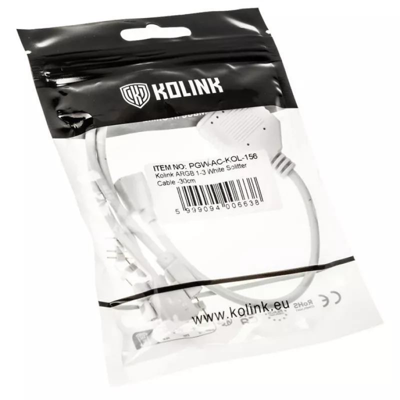 Sadalītāja kabelis Kolink ARGB 1-pret-3 PGW-AC-KOL-156 30 cm balts