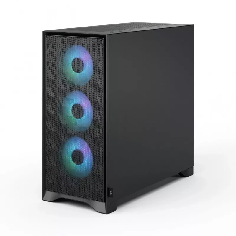 PC Case Fractal Design Pop 2 Air Melns TG RGB Midi Tower — ATX/Micro-ATX/Mini-ITX, 3x120mm priekšā, 1x120mm aizmugurē, 2.5 collu+3.5 collu nodalījumi