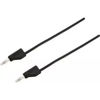VOLTCRAFT Testa vads [Spraudnis 4 mm - Spraudnis 4 mm] 5 m Melns MSB-300 (MSB-300-5-SW)