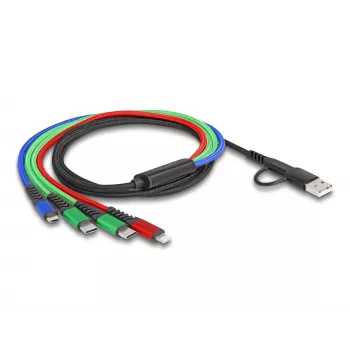 USB kabelis DeLOCK 87035 1.2 m USB 2.0 USB A USB C Micro USB-B Lightning